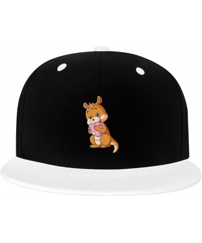 Lovely Kangaroo Snapback Hat for Men Women Baseball Cap Trucker Flat Bill Hats Dad Caps White $10.67 Baseball Caps