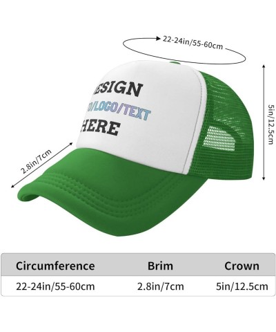 Custom Hat Design Your Own,Classics Personalized Hats for Women Adjustable Customizable Hats for Men Youth Green $7.78 Baseba...