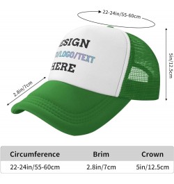 Custom Hat Design Your Own,Classics Personalized Hats for Women Adjustable Customizable Hats for Men Youth Green $7.78 Baseba...