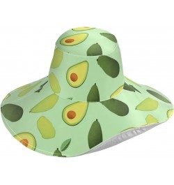 Women's Sun Hats Wide Brim Green Avocado Summer Beach Visor Hat UV UPF Foldable Trave $11.87 Sun Hats