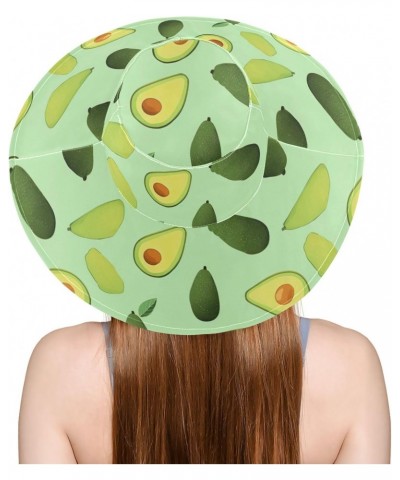 Women's Sun Hats Wide Brim Green Avocado Summer Beach Visor Hat UV UPF Foldable Trave $11.87 Sun Hats