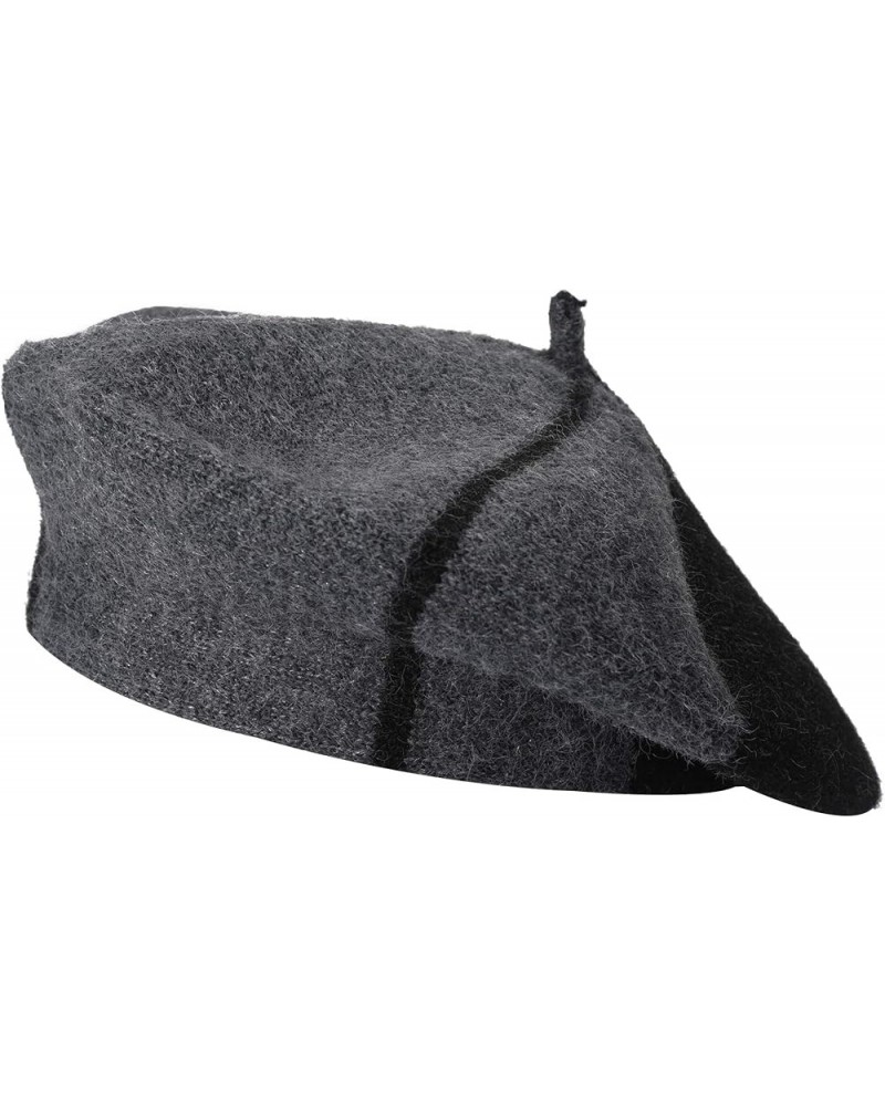 French Beret Hat Fashion Print Lightweight Winter Warm Artist Hat for Women Mix Black/Gray $10.78 Berets