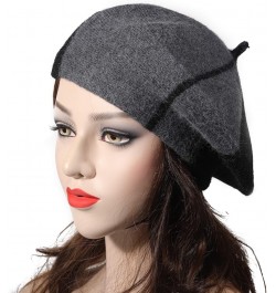 French Beret Hat Fashion Print Lightweight Winter Warm Artist Hat for Women Mix Black/Gray $10.78 Berets