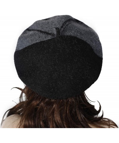 French Beret Hat Fashion Print Lightweight Winter Warm Artist Hat for Women Mix Black/Gray $10.78 Berets