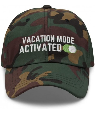 Vacation Mode - Embroidered Dad Hat, Vacation Gift, Gift for Vacation, Traveling Gift, Travel Gift V1 Green Camo $14.94 Baseb...