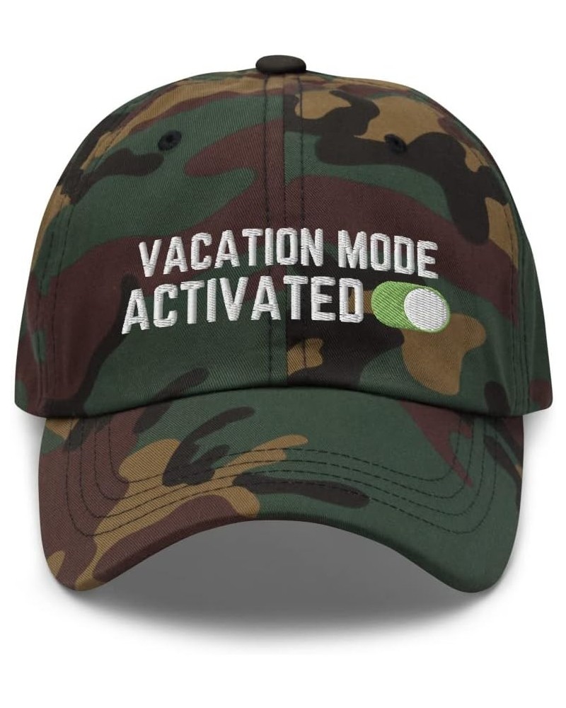 Vacation Mode - Embroidered Dad Hat, Vacation Gift, Gift for Vacation, Traveling Gift, Travel Gift V1 Green Camo $14.94 Baseb...