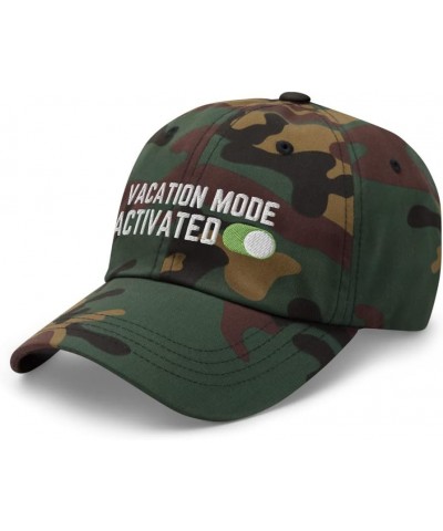 Vacation Mode - Embroidered Dad Hat, Vacation Gift, Gift for Vacation, Traveling Gift, Travel Gift V1 Green Camo $14.94 Baseb...