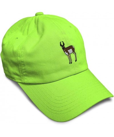 Soft Baseball Cap Pronghorn Embroidery Wild Animals Pronghorn Embroidery Cotton Dad Hats for Men & Women Lime Design Only $16...