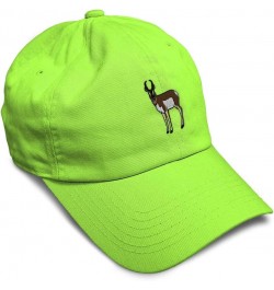 Soft Baseball Cap Pronghorn Embroidery Wild Animals Pronghorn Embroidery Cotton Dad Hats for Men & Women Lime Design Only $16...