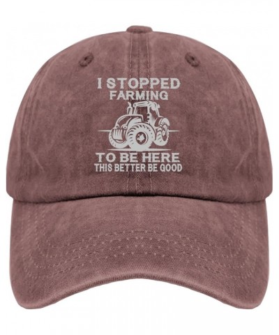 I Stopped Farming to Be Here This Better Be Good Hats USA Cowboy Hat Pigment Black Hat for Men Gifts for Wine Red $11.72 Buck...