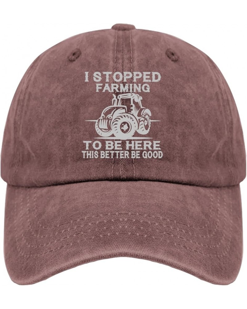 I Stopped Farming to Be Here This Better Be Good Hats USA Cowboy Hat Pigment Black Hat for Men Gifts for Wine Red $11.72 Buck...