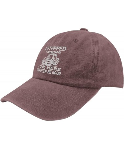 I Stopped Farming to Be Here This Better Be Good Hats USA Cowboy Hat Pigment Black Hat for Men Gifts for Wine Red $11.72 Buck...