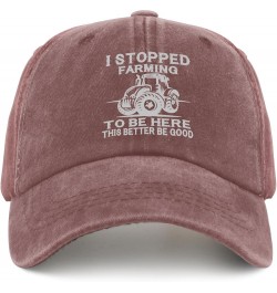 I Stopped Farming to Be Here This Better Be Good Hats USA Cowboy Hat Pigment Black Hat for Men Gifts for Wine Red $11.72 Buck...