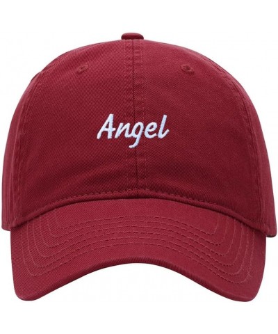 Baseball Cap Men Name Angel Gift Embroidered Washed Cotton Dad Hat Baseball Caps Red $13.00 Baseball Caps