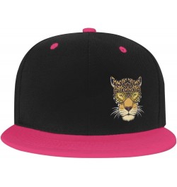 Tiger Head with Eyeglasses Snapback Hats for Men Women Hat Baseball Cap Flat Bill Visor White Hat Pink $10.14 Baseball Caps