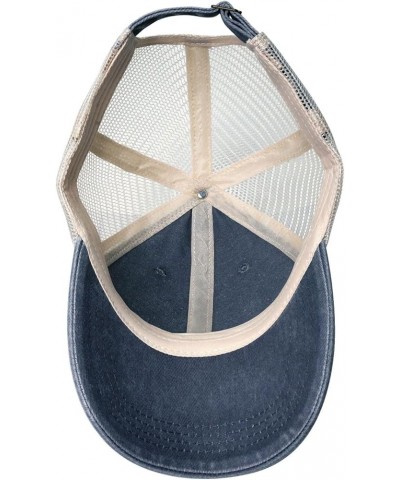 USS Camden AOE 2 Unisex Cowboy Mesh Baseball Cap Sandwich Cap Denim Hats Baseball Cap Navy Blue $17.51 Baseball Caps