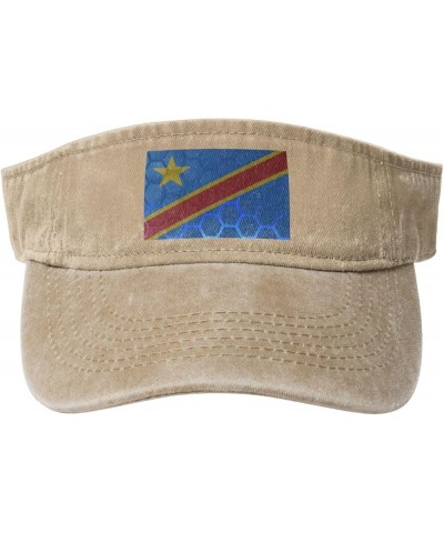 Flag of The Democratic Republic of The Congo Sun Visor Hats for Women Men Sun Hat Vintage Golf Hat Adjustable Baseball Cap Na...