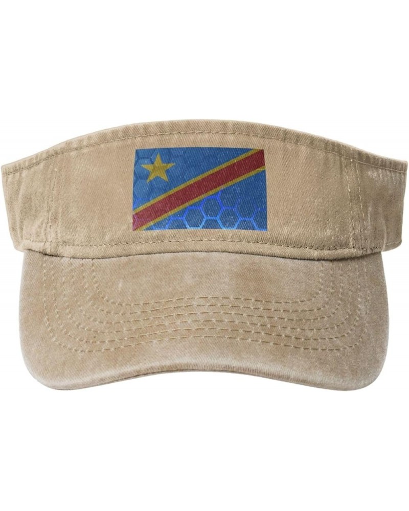 Flag of The Democratic Republic of The Congo Sun Visor Hats for Women Men Sun Hat Vintage Golf Hat Adjustable Baseball Cap Na...