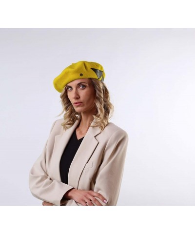 Women's Le Piquant Basque Beret, Authentic French Beret, Fine Felted Wool, Naturally Water Repellent Jaune $32.10 Berets