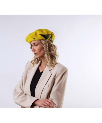 Women's Le Piquant Basque Beret, Authentic French Beret, Fine Felted Wool, Naturally Water Repellent Jaune $32.10 Berets