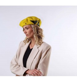 Women's Le Piquant Basque Beret, Authentic French Beret, Fine Felted Wool, Naturally Water Repellent Jaune $32.10 Berets