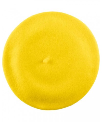 Women's Le Piquant Basque Beret, Authentic French Beret, Fine Felted Wool, Naturally Water Repellent Jaune $32.10 Berets