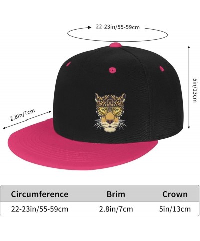 Tiger Head with Eyeglasses Snapback Hats for Men Women Hat Baseball Cap Flat Bill Visor White Hat Pink $10.14 Baseball Caps