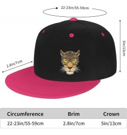 Tiger Head with Eyeglasses Snapback Hats for Men Women Hat Baseball Cap Flat Bill Visor White Hat Pink $10.14 Baseball Caps