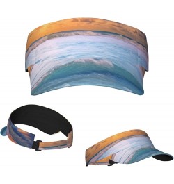 Sun Visor Hat Empty Top Sun Hat Adjustable Sunscreen Visor Cap Octagons Printed Baseball Caps Sports Sun Caps Ocean Dreamy $1...