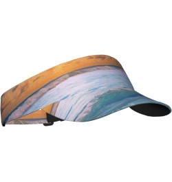 Sun Visor Hat Empty Top Sun Hat Adjustable Sunscreen Visor Cap Octagons Printed Baseball Caps Sports Sun Caps Ocean Dreamy $1...