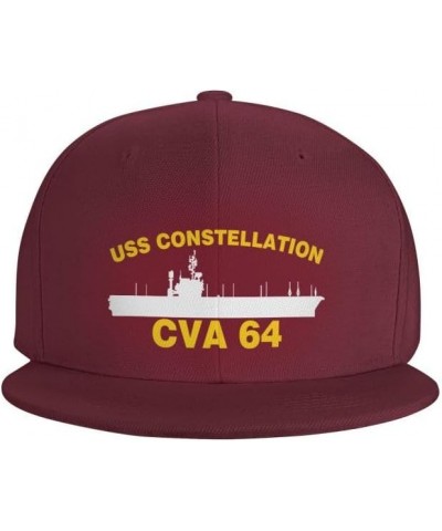 USS Constellation CVA 64 Flag-Trucker Hats Denim Hats Cowboy Knit hat Baseball Caps Fisherman's hat $10.43 Baseball Caps