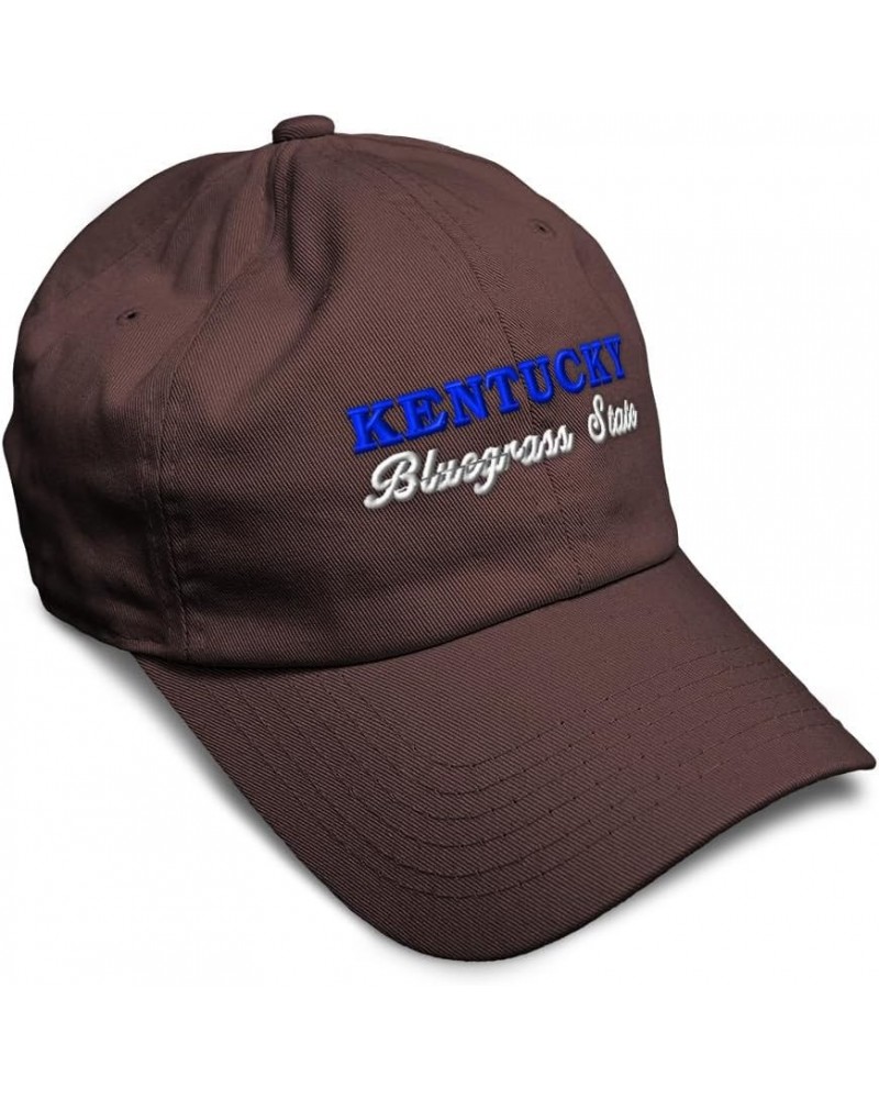 Soft Baseball Cap Kentucky Bluegrass State Style B Cotton Dad Hats for Men & Women Brown $15.11 Baseball Caps