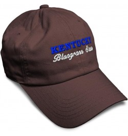 Soft Baseball Cap Kentucky Bluegrass State Style B Cotton Dad Hats for Men & Women Brown $15.11 Baseball Caps