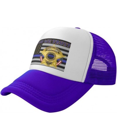 Sheriff Deputies in God We Trust1 Flag-Trucker Hats Denim Hats Cowboy Knit hat Baseball Caps Fisherman's hat Purple $16.47 Ba...