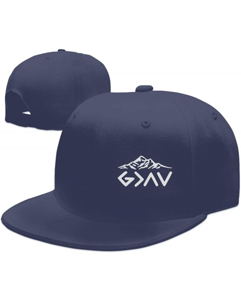 God is Greater Than The Highs and Lows Flat Brim Bill Baseball Cap Adjustable Faashion Sunhat Dad Hat for Men Women Navy Blue...