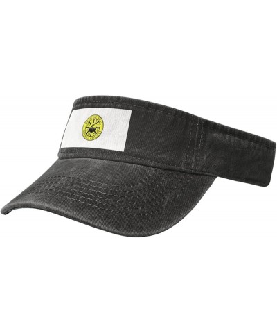 Seneca County Flag Sun Visor Hats for Women Men Adjustable Sports Sun Hats Cotton Golf Cap Black $14.57 Visors