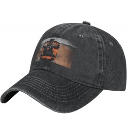 Locomotive Print Washed Cowboy Baseball Cap for Adults Adjustable Caps Fashion Cap A Sun Hat Black $12.23 Baseball Caps