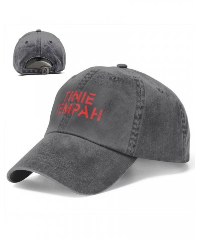 Tinie Music Tempah Hats for Men Women, Classic Adjustable Mesh Washed Denim Baseball Cap Hat Black Deep Heather $9.86 Basebal...