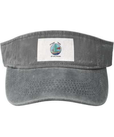 Bandera Ottawa Nation Sun Hat Sun Visor Hats for Women Men Baseball Cap Golf Hats Gray $12.07 Visors