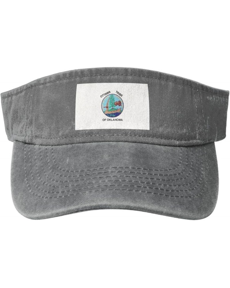 Bandera Ottawa Nation Sun Hat Sun Visor Hats for Women Men Baseball Cap Golf Hats Gray $12.07 Visors