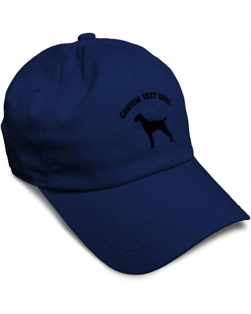 Soft Baseball Cap Vizsla Silhouette Embroidery Dogs Twill Cotton Dad Hats for Men & Women Navy Personalized Text Here $15.11 ...