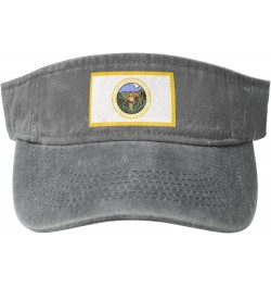 Flag of Utica New York Sun Hat Sun Visor Hats for Women Men Baseball Cap Golf Hats Gray $11.12 Visors