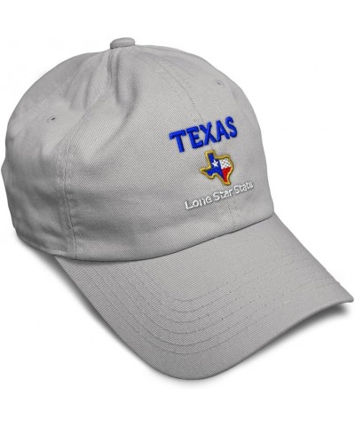 Soft Baseball Cap Texas Lone Star State Style B Cotton Dad Hats for Men & Women Light Grey $17.39 Baseball Caps