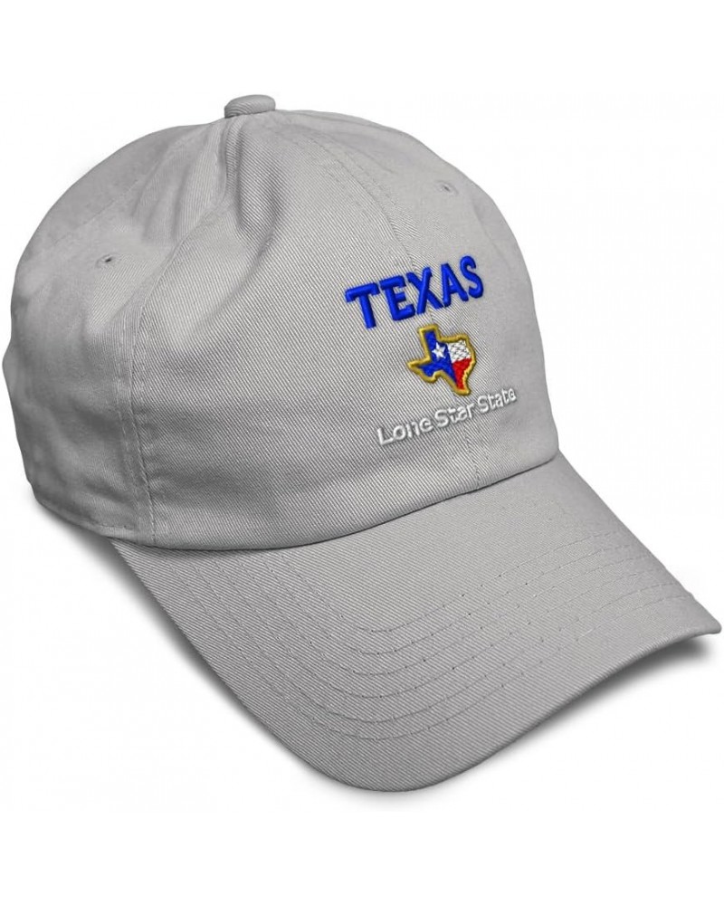 Soft Baseball Cap Texas Lone Star State Style B Cotton Dad Hats for Men & Women Light Grey $17.39 Baseball Caps