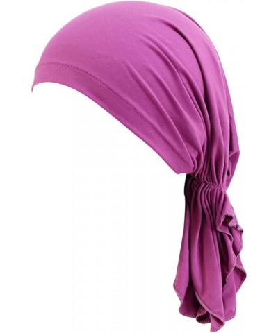 Women's Under Scarf Hat Hijab Cap Islamic Muslim Under Scarf Hijabs Caps Tie-Back Closure Hats Muslim Beanie 2023 Purple $7.8...