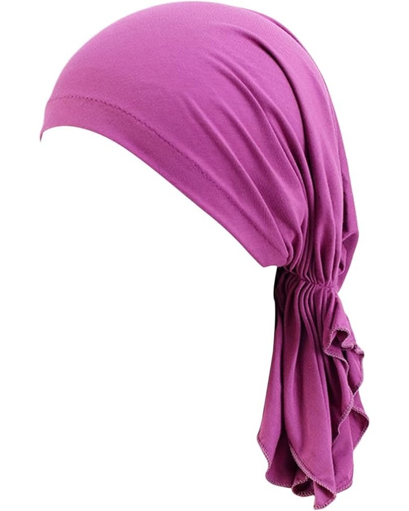 Women's Under Scarf Hat Hijab Cap Islamic Muslim Under Scarf Hijabs Caps Tie-Back Closure Hats Muslim Beanie 2023 Purple $7.8...