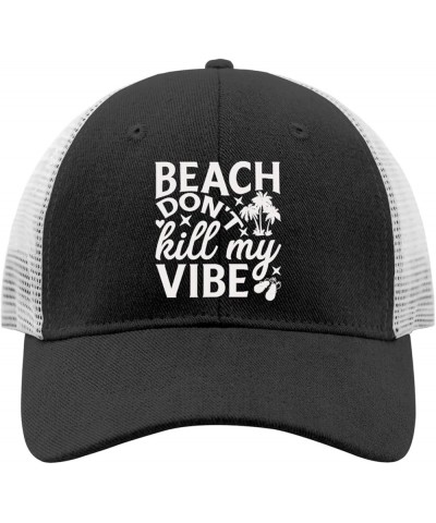 Beach donts Kill My Vibe caps Mens Cap AllBlack Womens Beach hat Gifts for Grandma Golf Hat Allblack $9.15 Baseball Caps