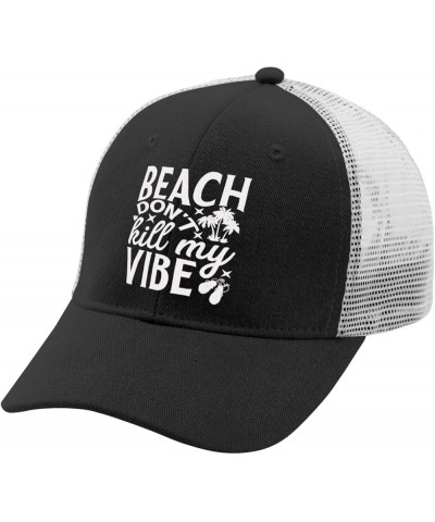 Beach donts Kill My Vibe caps Mens Cap AllBlack Womens Beach hat Gifts for Grandma Golf Hat Allblack $9.15 Baseball Caps