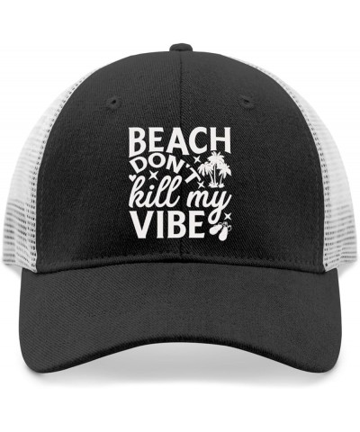 Beach donts Kill My Vibe caps Mens Cap AllBlack Womens Beach hat Gifts for Grandma Golf Hat Allblack $9.15 Baseball Caps