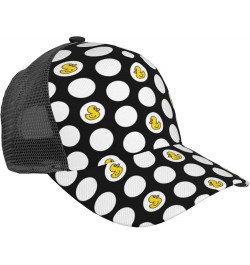 Rubber Duck Swimming Curved Brim Mesh Baseball Cap Casual Sun Hat All Seasons for Unisex Polka Dot Shower Duck $11.20 Basebal...